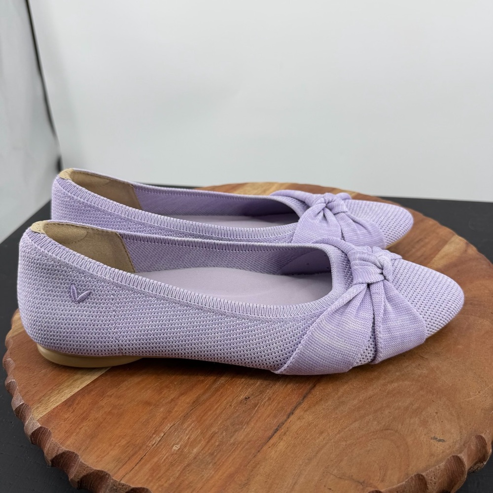 Vivaia Lilac Knot Knit Ballet Flats